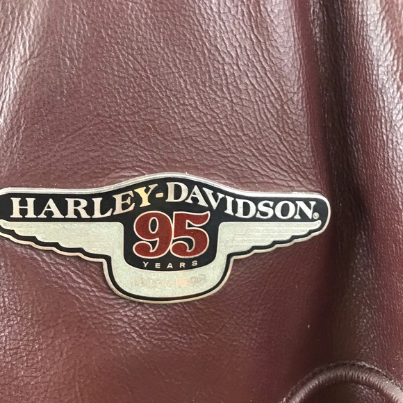 Harley Davidson 95th ANNIVERSARY Black & Brown Lea - Picture 3 of 10